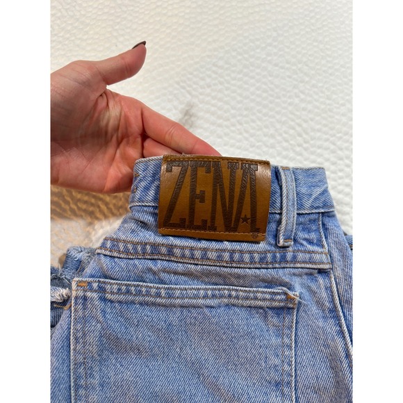Vintage ZENA Jeans Denim Shorts Womens High Waist Frayed Hem Light Wash Vintage‎ - Picture 4 of 7